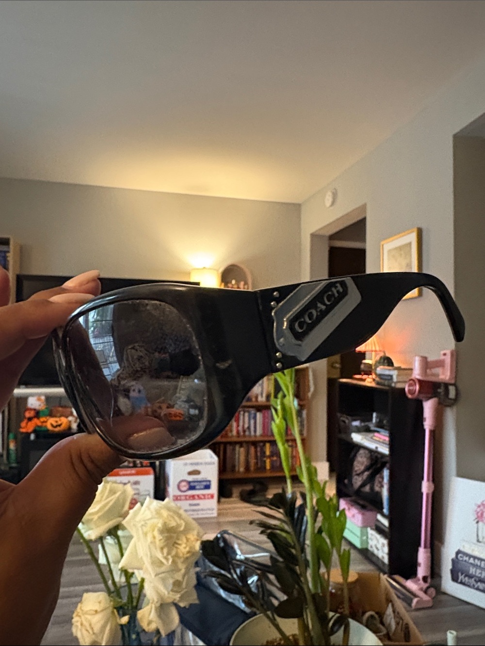 Coach Black Women's Oversized Logo Sunglasses